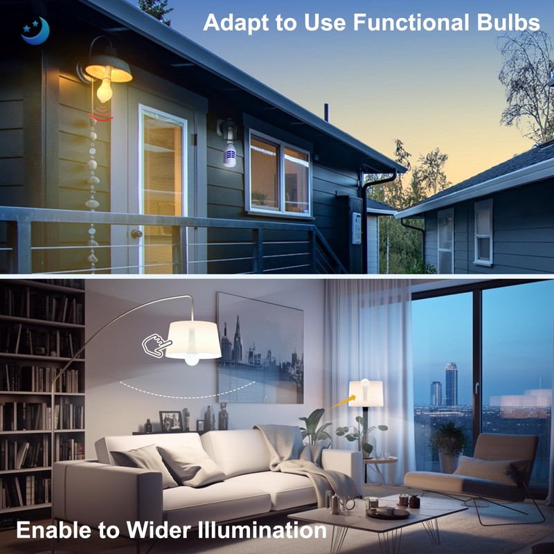 DiCUNO E26 3.15-4.13Inch/8-10.5CM Extension Flexible Socket Extender Adapter, E26 to