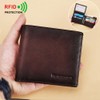 Marlekarida men's RFID shielded leather ultra-thin double fold flip wallet