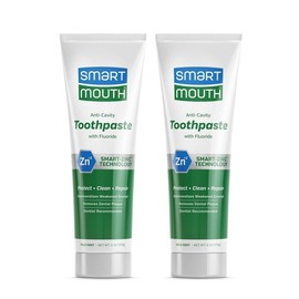 SmartMouth Premium Zinc Ion Oral Toothpaste - Whitening Toothpaste with Fluoride -Anti-Cavity Toothpaste for Adults - Mild Mint Flavor, 6 oz, 2 Pack