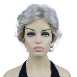 Lydell Short Hair Wigs for Women with Bangs 75% Silver Gray Curly Short Woman Wig