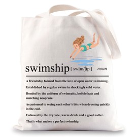 MYSOMY Wild Swimmer Tote Bag Swim Lover Gifts Swimmer Gifts Swimship Gifts Sea Swim Open Water Swimming Tote Bag (swimship UK)