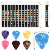 2Pcs Self Adhesive Guitar Fingerboard Stickers with 6Pcs Guitar Picks,