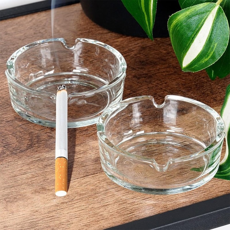 Aschenbecher Zigarettenbecher Tischaschenbecher aus Glas 8 cm 2 Stk.