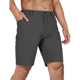 Stlight Men's Cargo Hiking Shorts Quick Dry Breathable Casual Shorts with Multi Pocket for Camping Fishing Travel(Dark Grey 34W/10L)