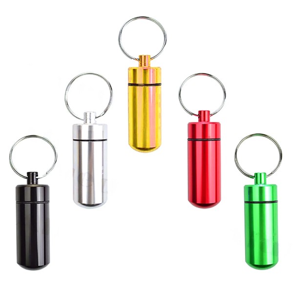 Unbranded Super Mini Pill Bottle Keychain Emergency Medicine Storage Box