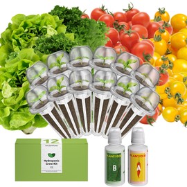 inbloom Organic Salad Seed Pod Kit for AeroGarden, Ahopegarden Hydroponics Growing System,Low-Calorie Food, 12-Pods (350+ Seeds, Include Fast and Butter Lettuce, Red Cherry and Golden Cherry Tomato)