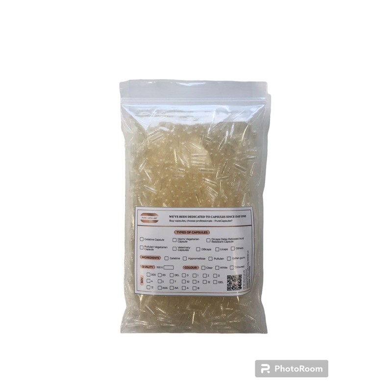 DR T&T size1 Size 1 Gelatine Gelatin Capsule Clear (1000)