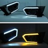 GEEGEETOP Switchback White/Amber LED Front Bumper Fog Daytime Running Lamp