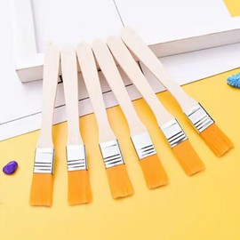 ccHuDE 50 Pcs Wooden Handle Paint Brushes Professional Flat Paint Brushes Art Painting Brushes Craft Artist Brushes Craft Drawing Brushes Watercolor Detail Painting Brushes