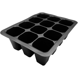 Freedom Farms Plant Seed Starter Trays, 12 Cells per Tray, Plastic with Drainage Holes, Seedling Trays for Vegetables, Flowers, Succulents (9)