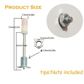 Pack of 50 Nails for Nail Gun, Threaded Nails, Includes 50 M8 Nuts, Diameter 7.3 mm Nail Gun for Steel & Concrete, Nail Gun, Nails for Concrete Walls, Roofing Felt Nails, Nail Gun Compressed Air