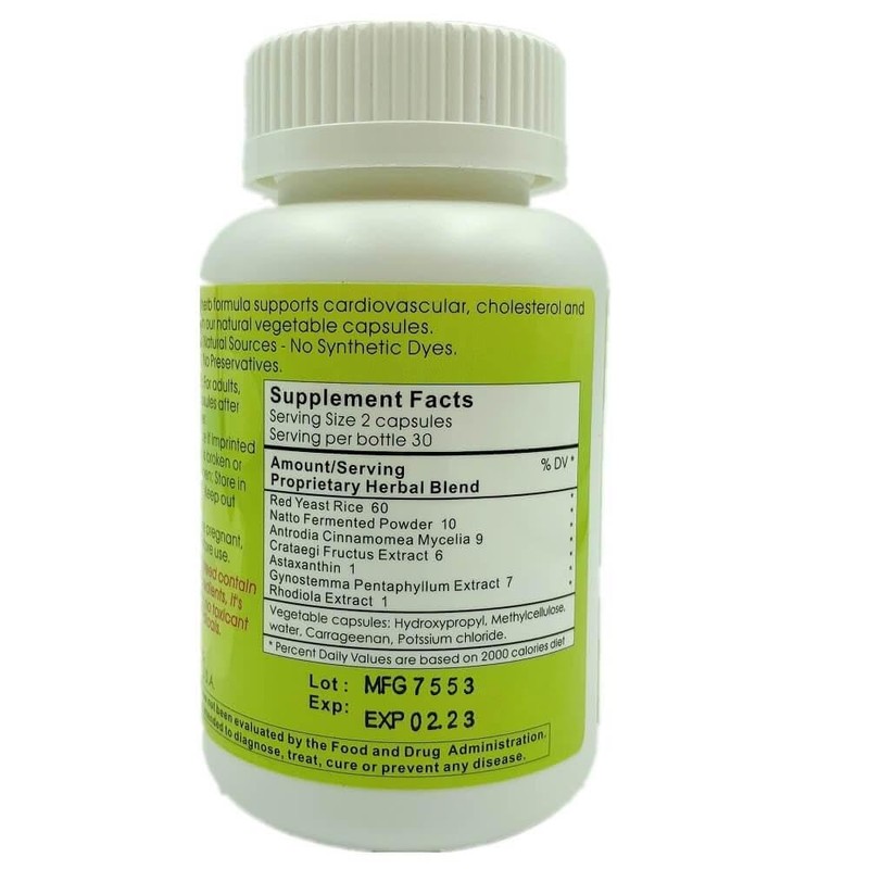 Kong May Herbal Supplement with Red Yeast Rice, Natto Fermented