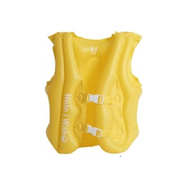 HeleiWaho Kids Inflatable Swim Float Snorkeling Floatation Vest, Compact Size for Travel, Yellow, Small
