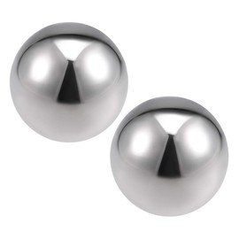sourcing map 50mm(1.97") Dia 304 Stainless Steel Hollow Ball for Home Garden Decoration 2pcs