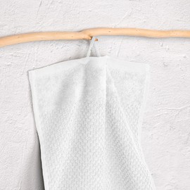 Pure Label 2-Piece Hand Towel Set with Hanging Loops, Made of 100% Cotton, Absorbent, Soft and Oeko-Tex Certified, Pack of 2 Hand Towels 50 x 100 cm, Made of Finest Cotton, White