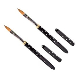 Pack De 2 Pinceles Kolinsky Black Rock 8 Uñas. Mc Nails                                                                                               