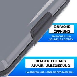 Card Holder for Men and Women, Pack of 2, Aluminium with RFID Locking System, Anti-Fraud, Non-Contact Large Capacity, Grey