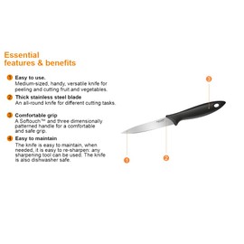 FISKARS Cuchillo para mondar, Stainless Steel Standard, 30 x 20 x 10 cm