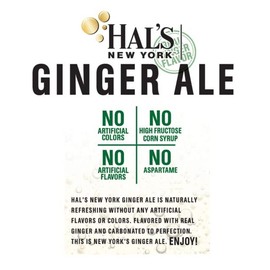 Hal's New York Diet Ginger Ale, Naturally Flavored from Real Ginger, No High Fructose Corn Syrup, 20 Fl Oz (Pack of 24)