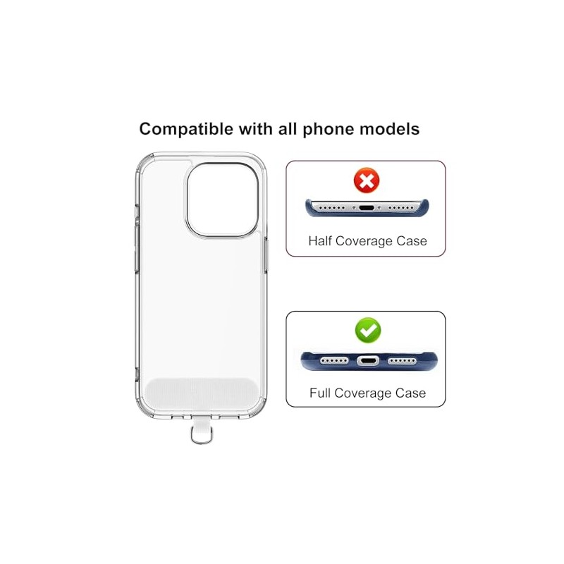 WOOZ Phone Lanyard Strap with 2 Tether Tab, Adjustable Nylon