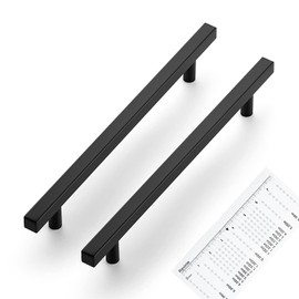 Ravinte 10 Pack Matte Black Cabinet Pulls 7-1/2 inch Black Cabinet Handles Kitchen Pulls for Cabinets with Mounting Template 10 inch Overall Length