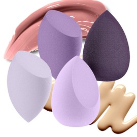 Esponjas de Maquillaje para Base 4 Pack; Beauty Blenders para makeup; Esponja Facial Suave y sin Látex para Líquido, Cremas y Polvos