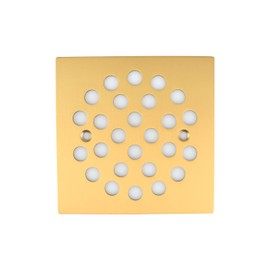 Poyde 4-1/4 Inch Screw-in Square Floor Drain Cover Replacement Shower Grates with Screws (Brushed Golden)