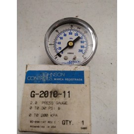 Johnson Controls G-2010-11 2.0 Pressure Gauge 0-30 & 0-200 KPA