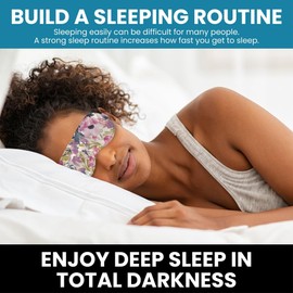 Satin Sleep Mask and Scrunchie Bluhen Mask for Sleeping, Travel Essentials,Blindfold,Elastic Strap Sleep Mask Light Blocking Sleep Sounds for Deep Restful Sleep Comfortable Lightweight EyeMask (Peonie Rose)