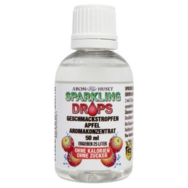Apfel-Konzentrat-Drops| 1 Flasche 50 ml ergibt 25 Liter | hochkonzentriertes Aroma ohne Zucker | für Wassersprudler | prickelnd | Fertiggetränk | kalorienarm | ohne Konservierungsstoffe