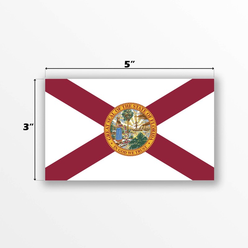 Florida State Flag Magnet | 5-Inches by 3-Inches | Premium