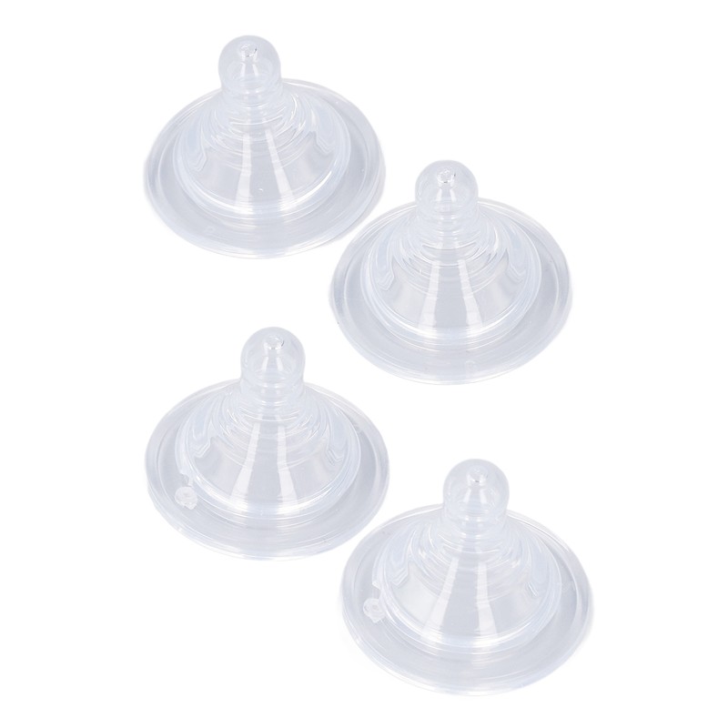 4pcs Infant Bottle Nipples Bust Feeling Replacement Silicone Nipple Round