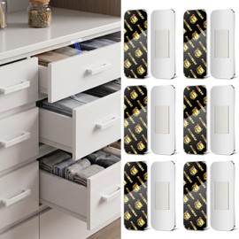Phixbear 6 Pairs Ultra Thin No Drill Magnetic Cabinet Door Catch with Strong Adhesive, Stainless Steel Cabinet Catches for Kitchen, Bathroom, Closet, RV Doors