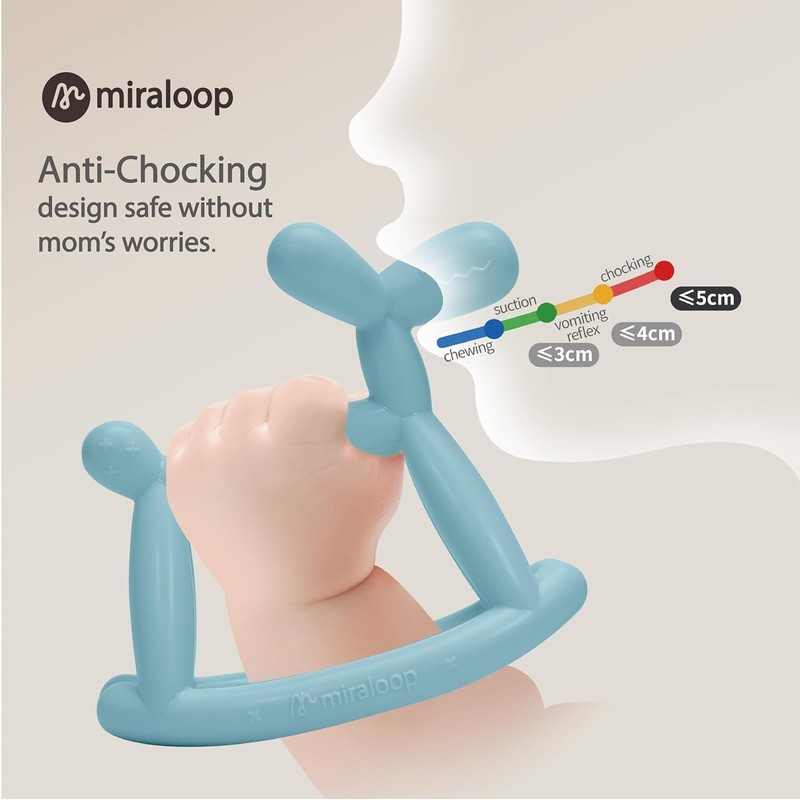 Miraloop Teething Toys for Babies 0-6 Months, Never Drop Food