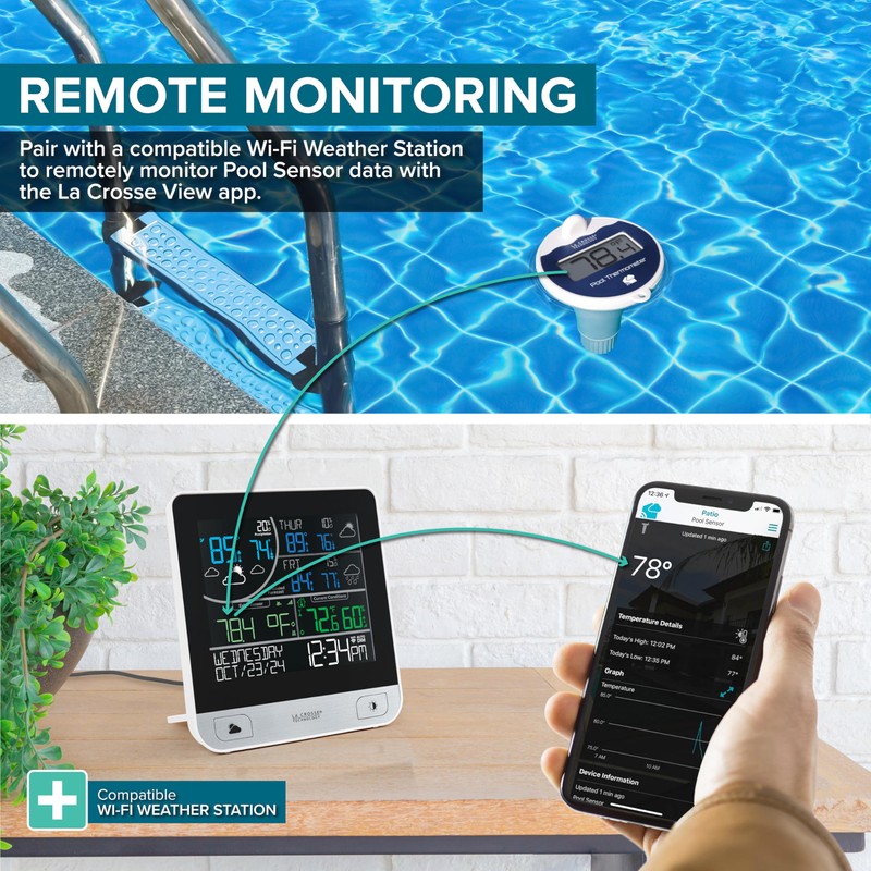 La Crosse Technology LTV-Pool-INT Wireless Digital Pool Thermometer