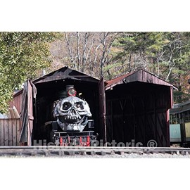 Photo : The narrow-gauge steam locomotives of the Tweetsie Railroad, a family-oriented theme park between Boone and Blowing Rock, North Carolina, are normally quite proper and attractive, 12in x 08in