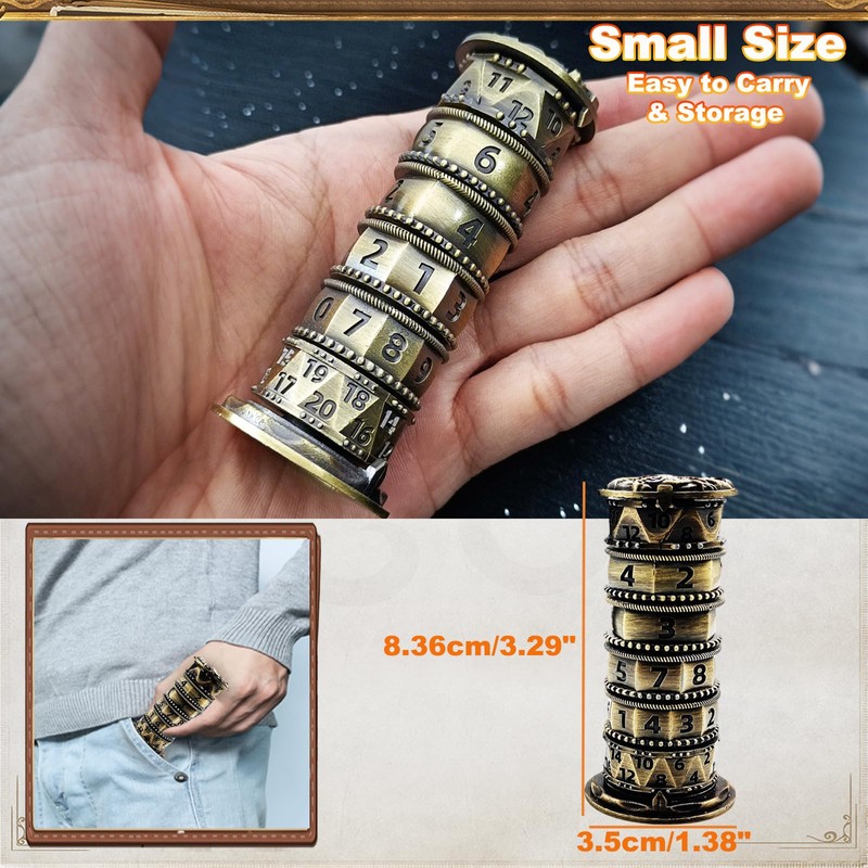 iFCOW Würfelkreisel 7 in 1 Metall Roulette Würfel Spinner D4