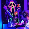 Miytal Blacklight Trippy Tapestry, UV Reactive Horror Wall Hanging Tapestries,