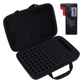 Peyyargo Battery Organizer Storage Case with Tester, Stores & Protects Exceed 122 Batteries (Batteries are Not Included)