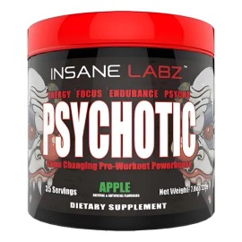 Suplemento En Polvo Insane Labz Psychotic Sabor Manzana Manzana                                                                                       