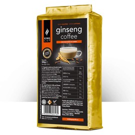 King Cup - 1 Verpackung mit 500 Gr Ginseng mit Brauner Rohrzucker-Löslichem Kaffeepulver zum Süßen, Ideal zum Hinzufügen zu Heißem Wasser, Glutenfrei, Laktosefrei und Gentechnikfrei