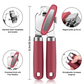 OGIMA Can Opener Manual, Stainless Steel Tin Openers, Effortlessly Open Cans with Heavy-Duty Manual Can Opener, Comfortable Grip Easy to Use