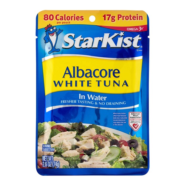 StarKist White Albacore Tuna Pouch in Water, 2.6 Ounce (Pack of 24)