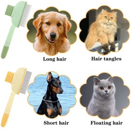 Pack of 5 Pet Dog Brush Cat Brush for Long Hair and Short Hair, Pet Hair Remover Glove, Glove Claw Scissors Massage Cat Flea Comb, Grooming Comb Suitable for Long and Short Haired