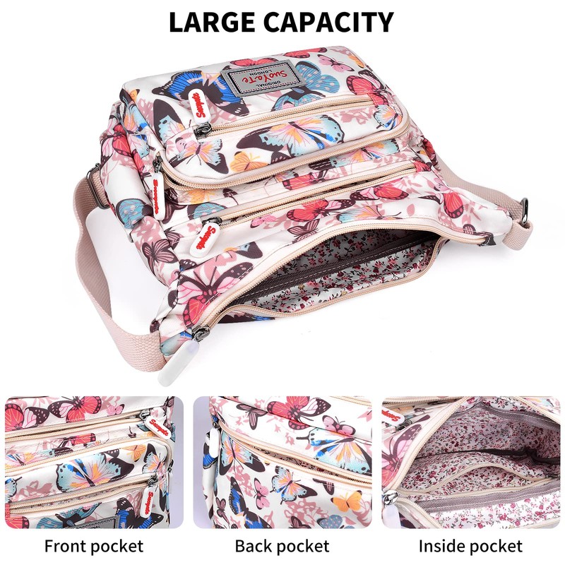 LassZone Women's Crossbody Bag Multi-Pocket Ladies Travel Purse Totes Handbag