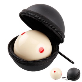 Sinsilvie Billiards Cue Ball Practice Training Artifact or 6 Red Dots Cue Ball,2-1/4",with Black PU Case,Pool Table Training Cue Ball for American Eight Balls,Billiard Accessories (6 Red Dots)