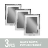 WeeGoo 3 Pack Glass Photo Frames 6x4 Inch Sparkle Silver