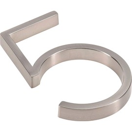 Distinctions 844705 Upgraded 5" Brushed Nickel Floating House Number 5