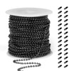 [50 Feet] Black Stainless Steel Ball Bead Chains Roll, 1.5mm