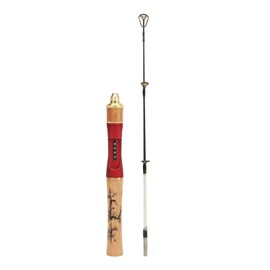 Ice Fishing Rod Wooden Grip Solid Structure Lightweight Portable Mini Fishing Pole for Freshwater Sea Surf Fishing Small 58cm / 22.8in